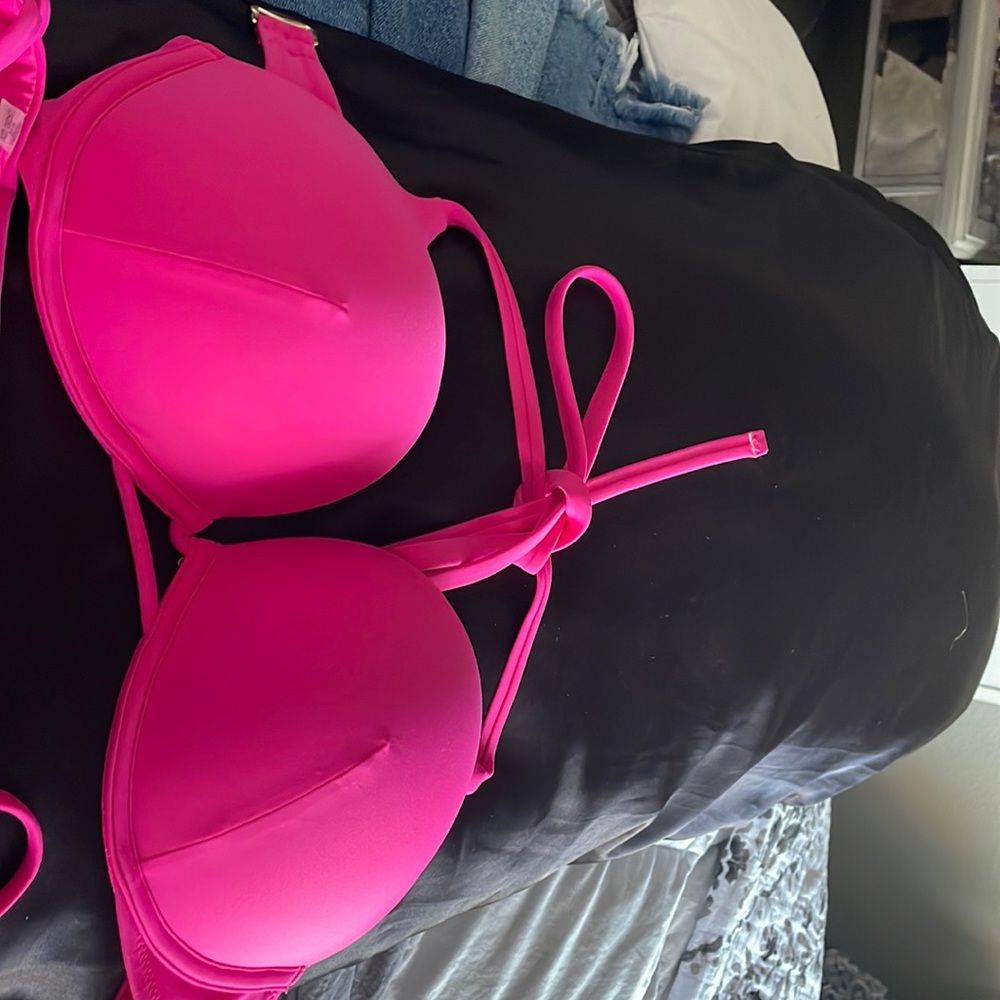 Bright pink bombshell bikini